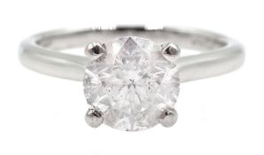 Platinum single stone diamond ring