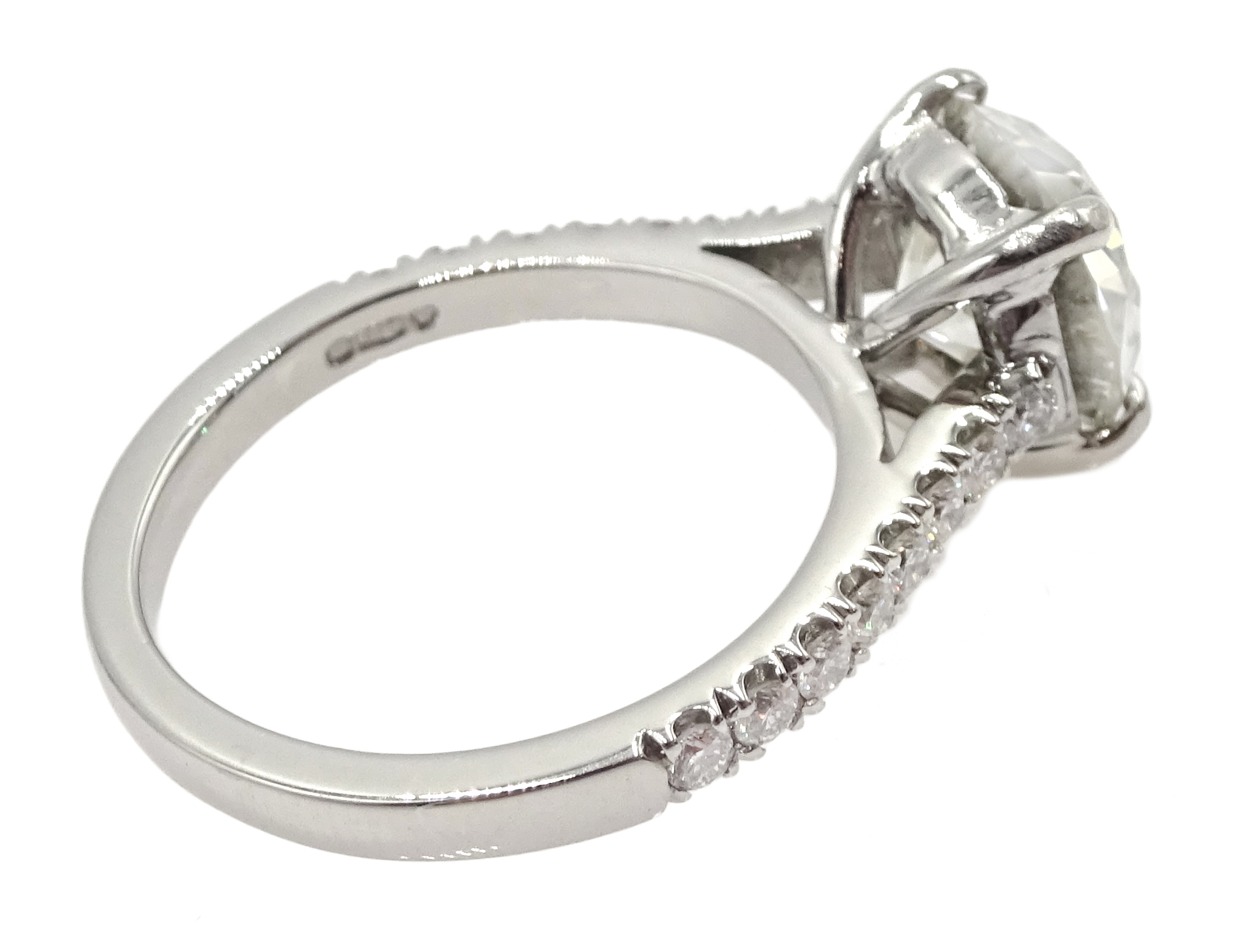 Platinum old cut diamond solitaire ring - Image 6 of 9