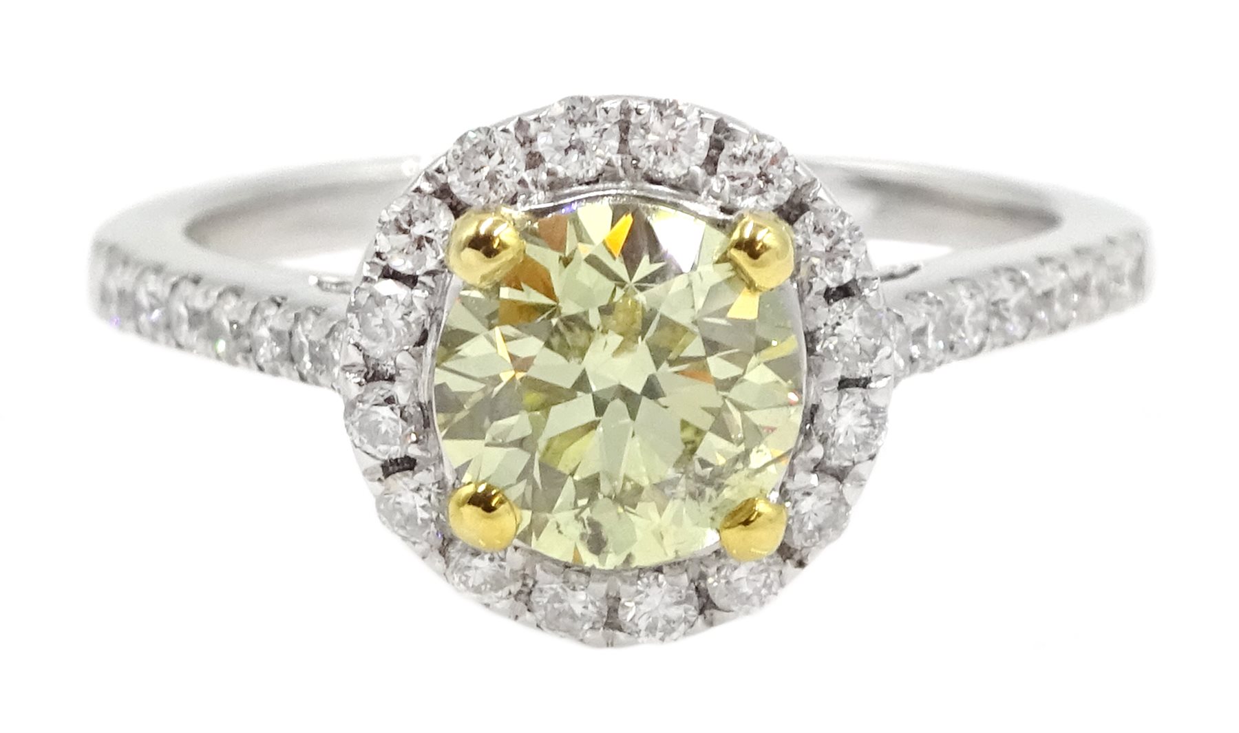 18ct white gold diamond halo ring