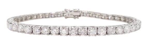 White gold round brilliant cut diamond line bracelet