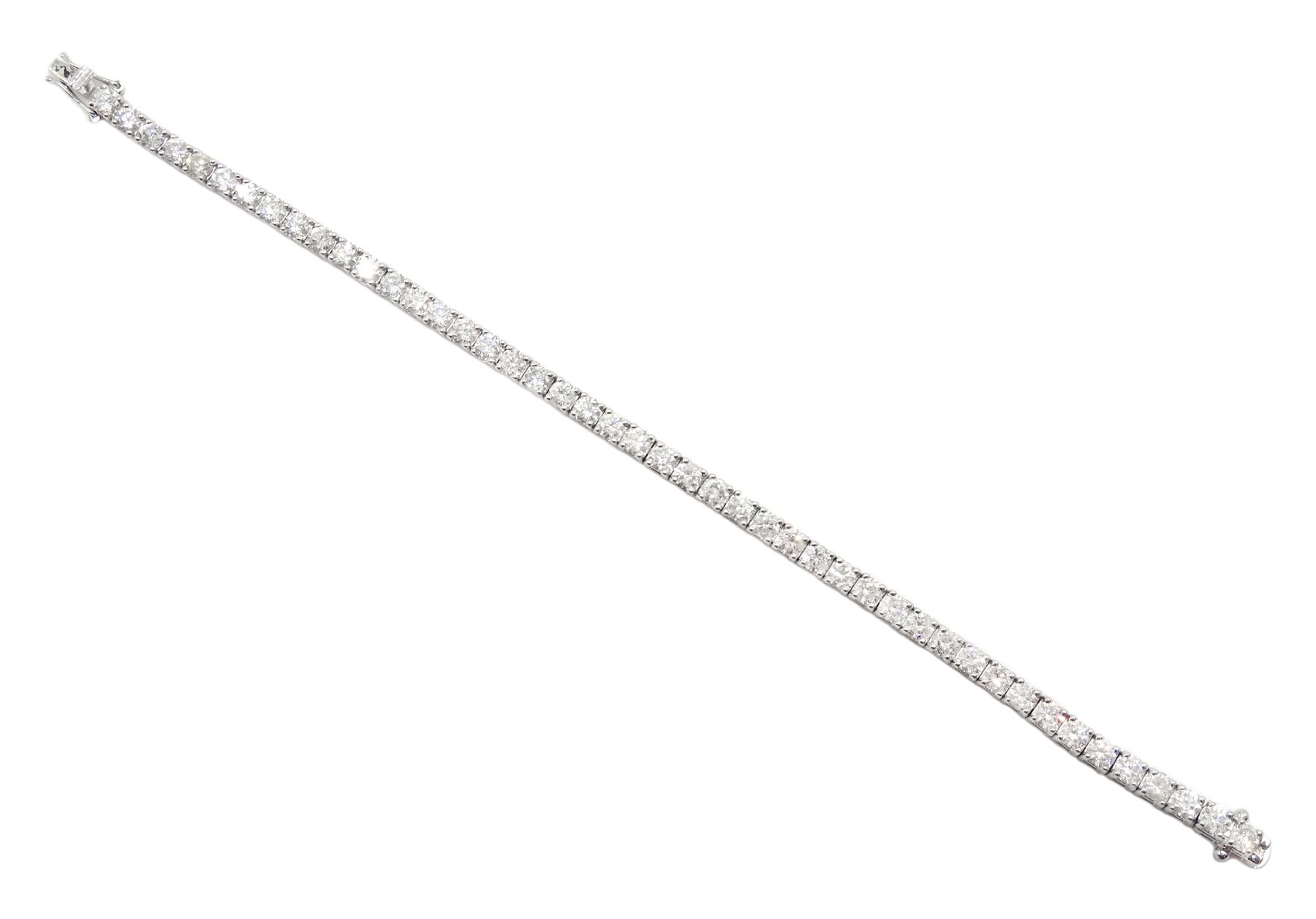 White gold round brilliant cut diamond line bracelet - Image 3 of 5