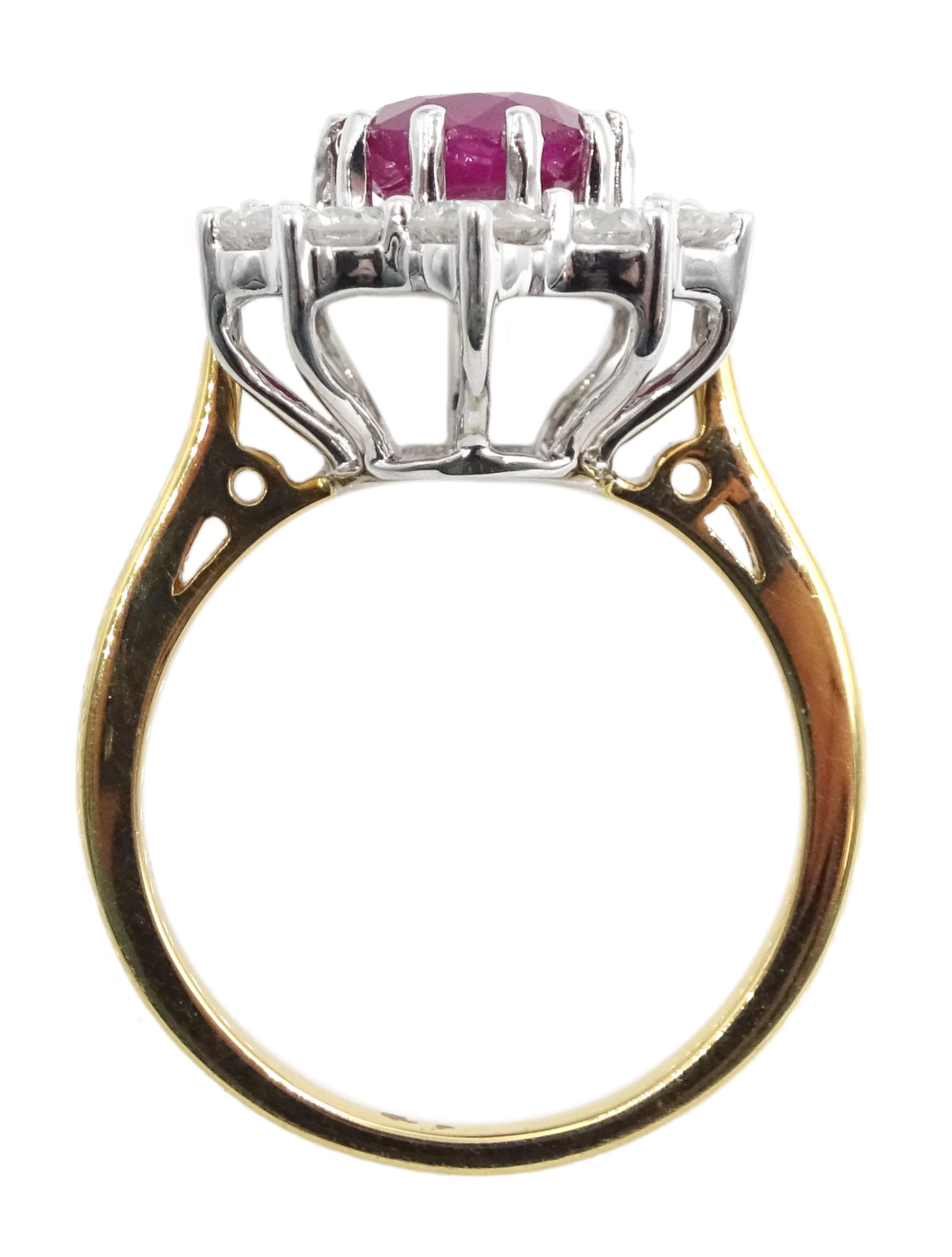 18ct gold ruby and diamond cluster ring - Image 6 of 6