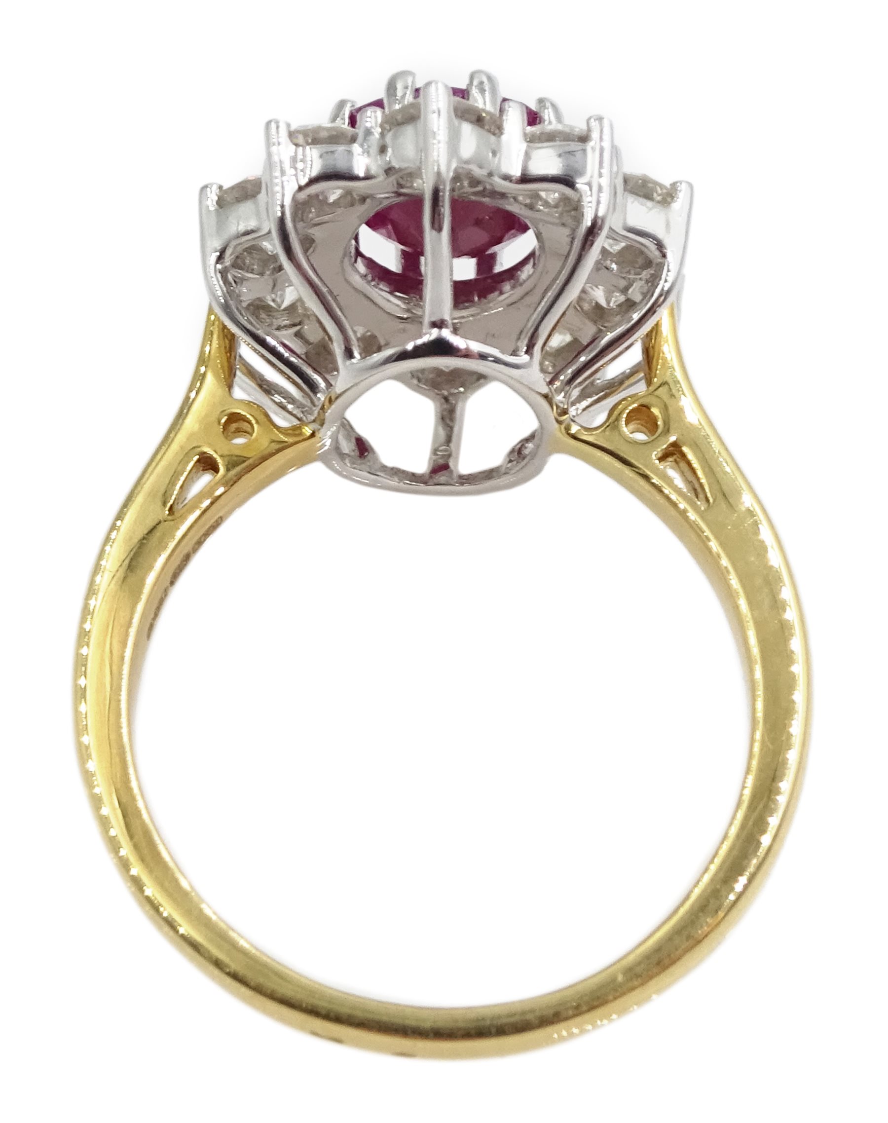 18ct gold ruby and diamond cluster ring - Image 5 of 6