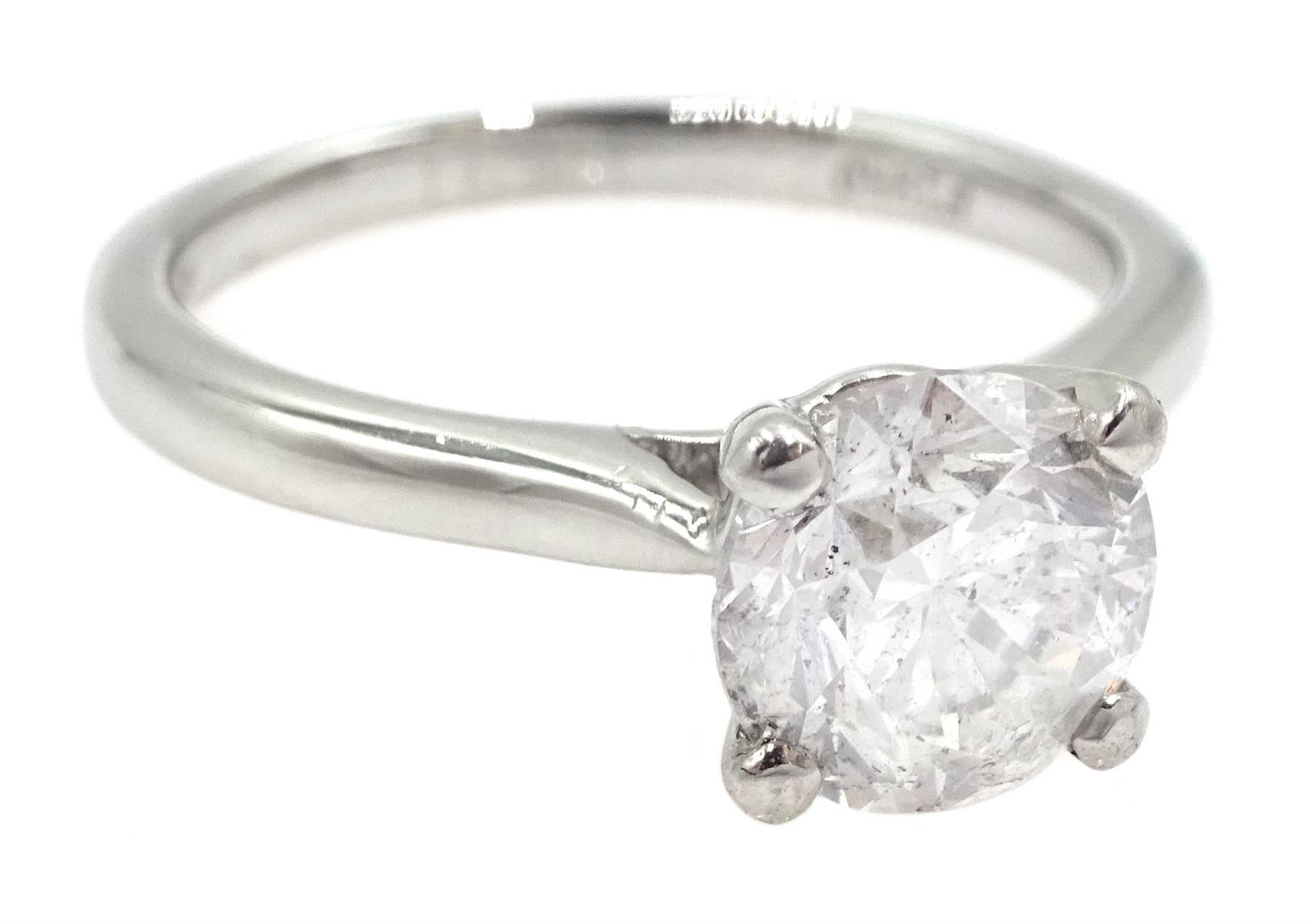 Platinum single stone diamond ring - Image 3 of 6