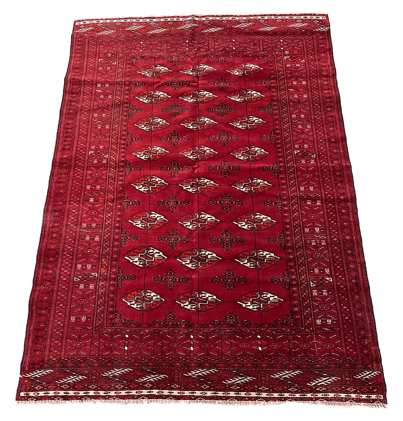Turkman Bokhara red ground rug