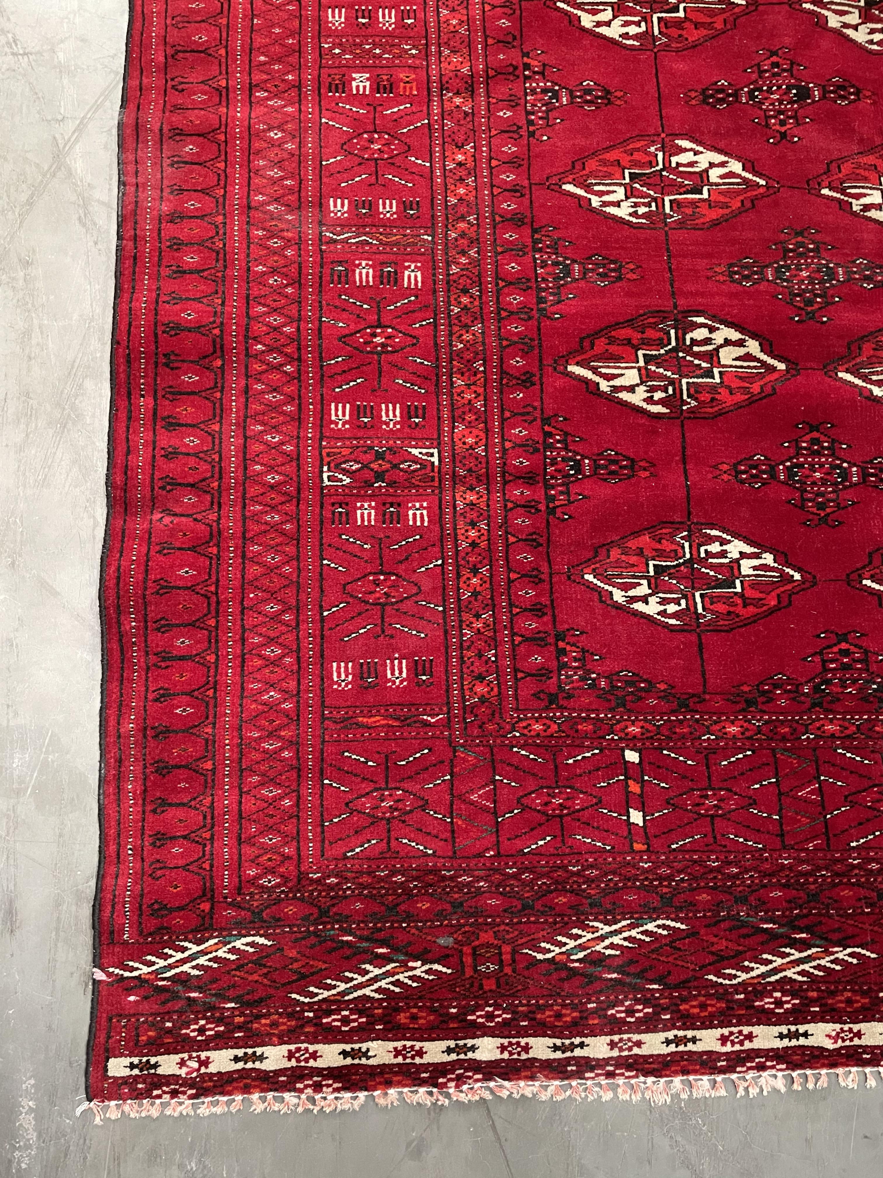 Turkman Bokhara red ground rug - Image 2 of 5