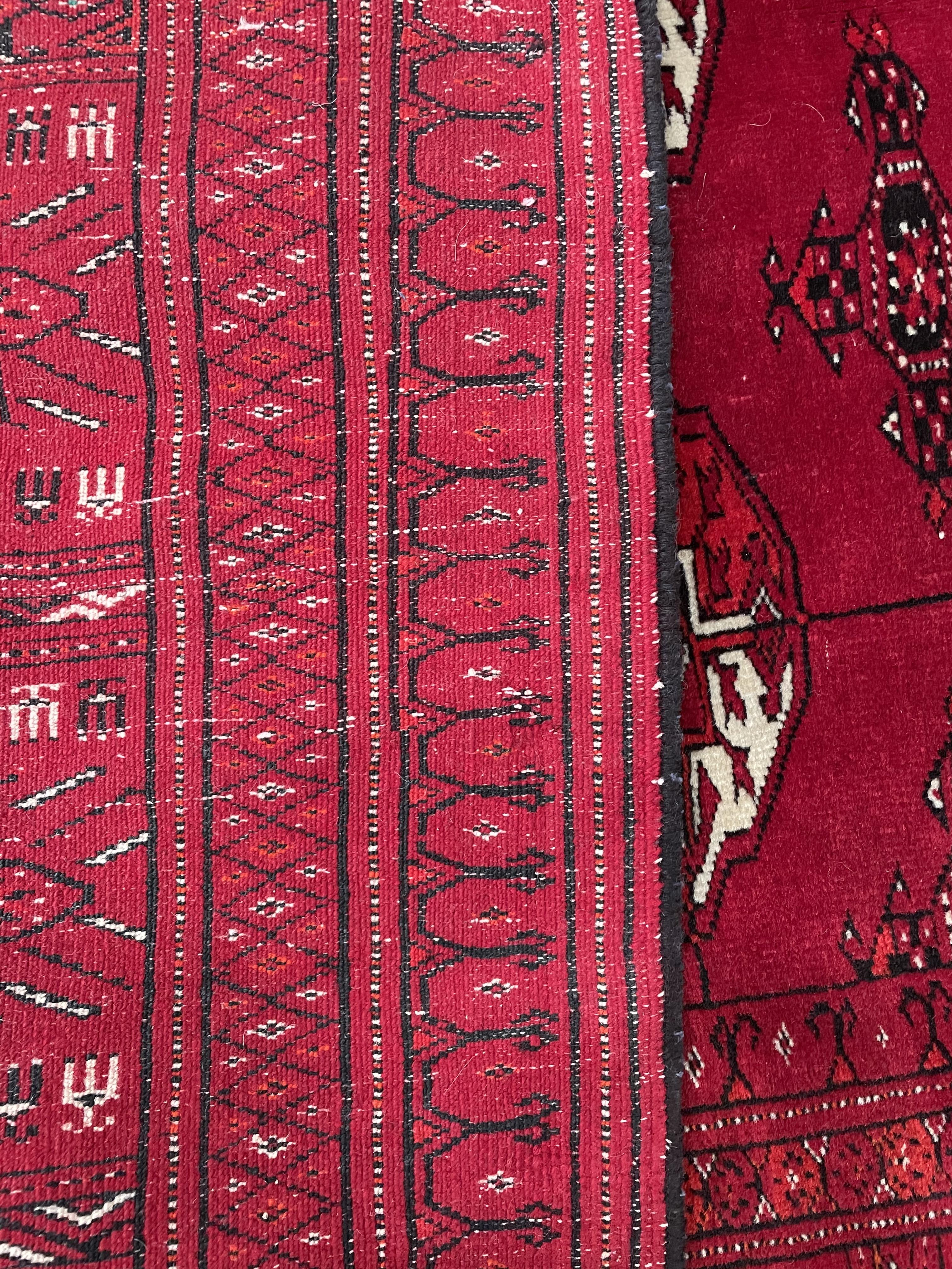 Turkman Bokhara red ground rug - Image 5 of 5