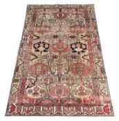Persian Heriz red and pale ground rug