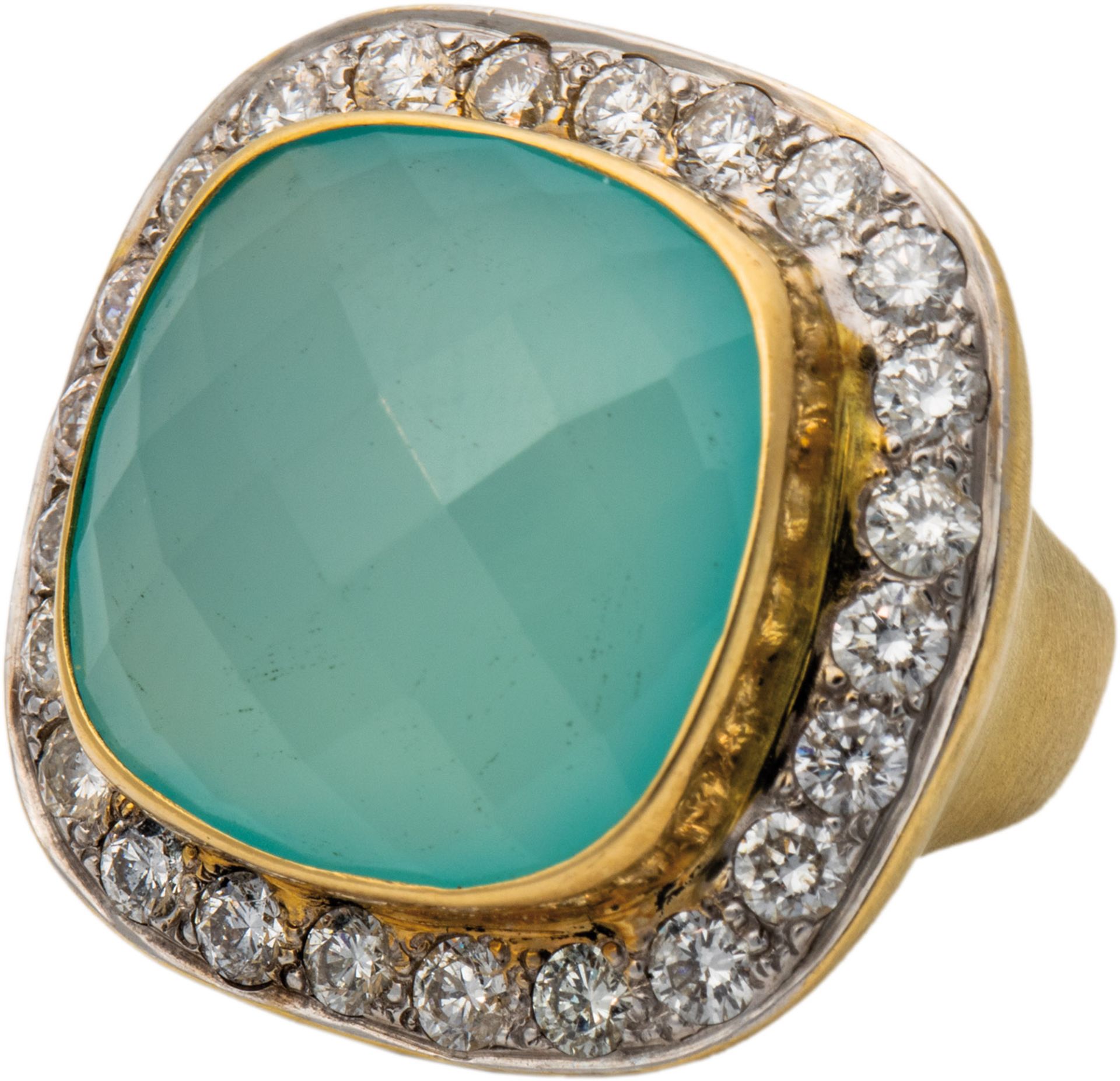 Aquamarinring mit Brillanten