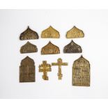 10 Fragmente von Bronzeikonen