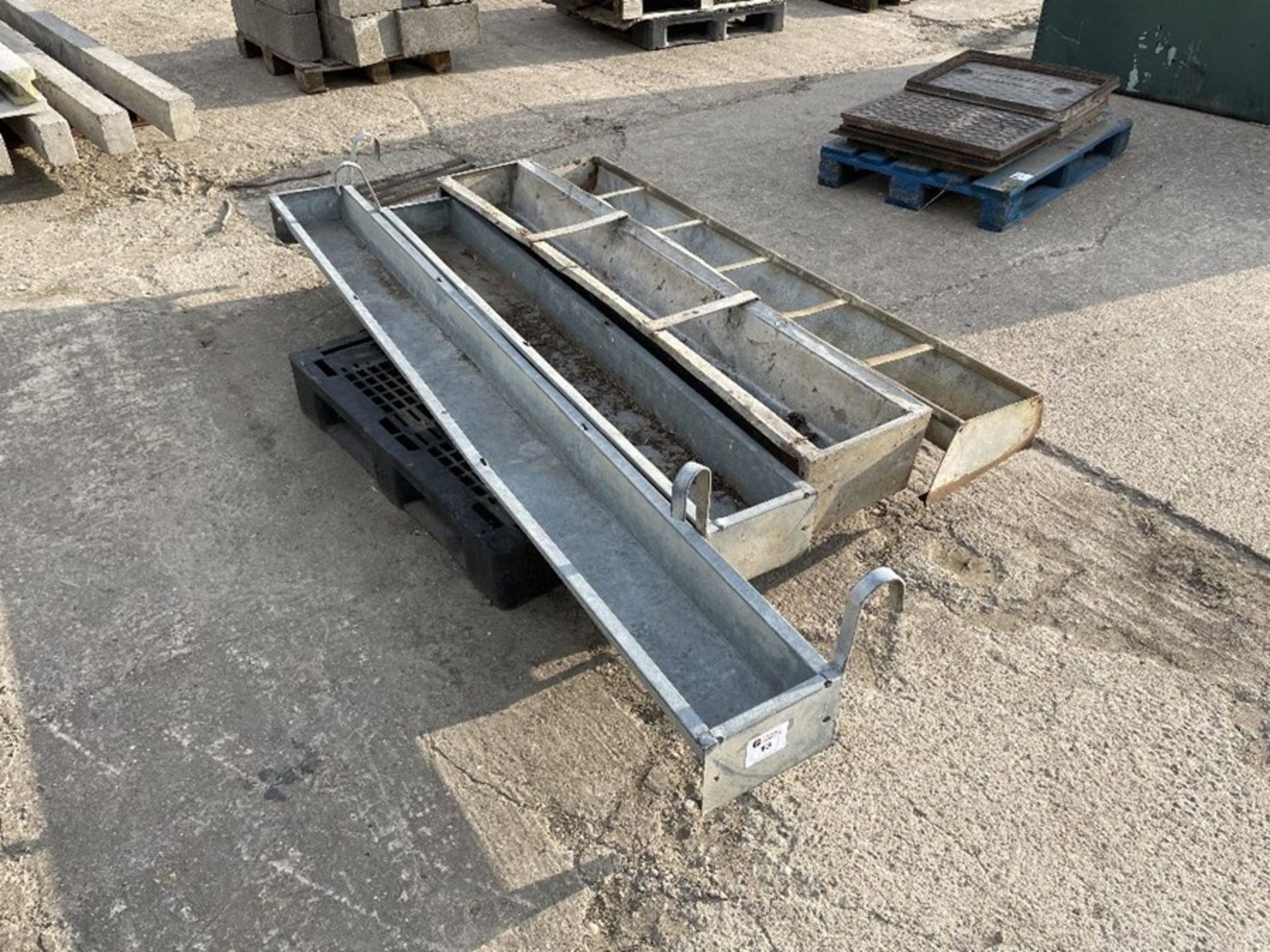 4 x Galvanised livestock trough