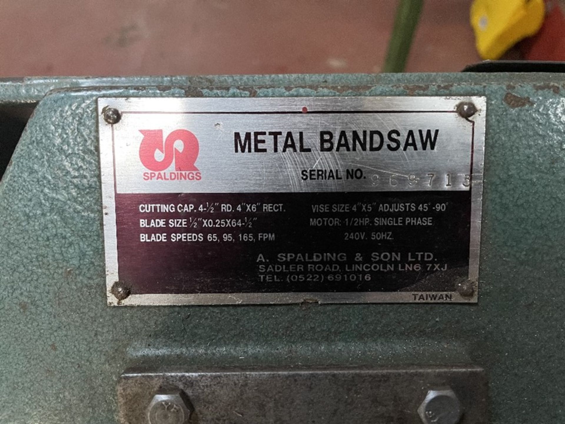 Spaldings metal bandsaw - Bild 5 aus 5
