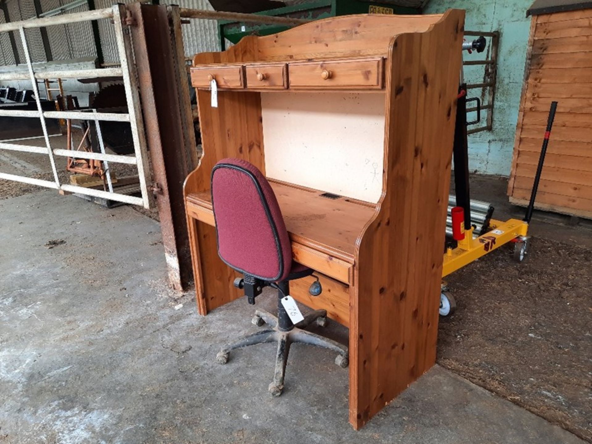 Pine desk and office chair