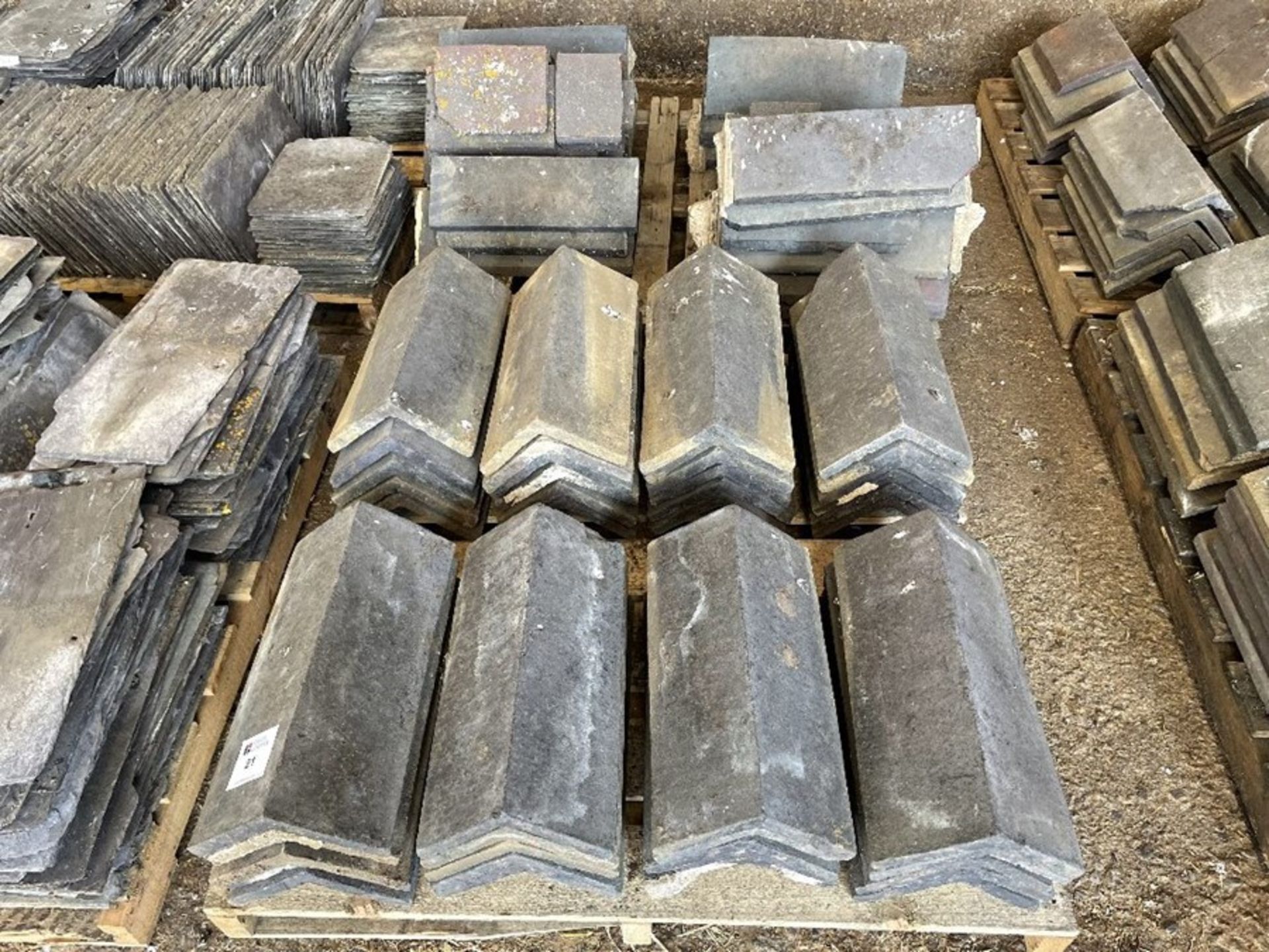 2 x Pallets ridge tiles approx 18" x 9"