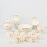 A 24-piece 'Vieux Bruxelles' Coffee and Tea gilt decor with 'messages of friendship'