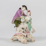 A KPM Porcelain group, Romantic Scene, 20th century.