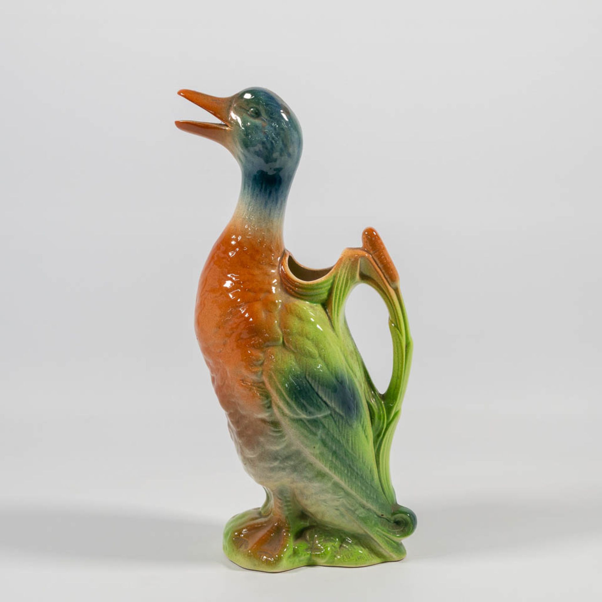 A Barbotine Duck Water Pitcher, made in France first half of the 20th century. - Bild 15 aus 20