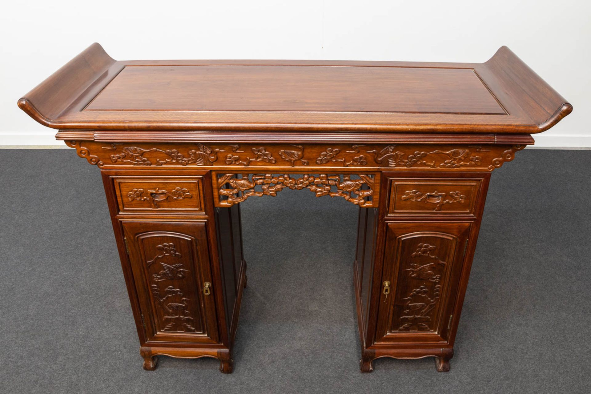 A Chinese hardwood Scroll Desk - Image 22 of 23