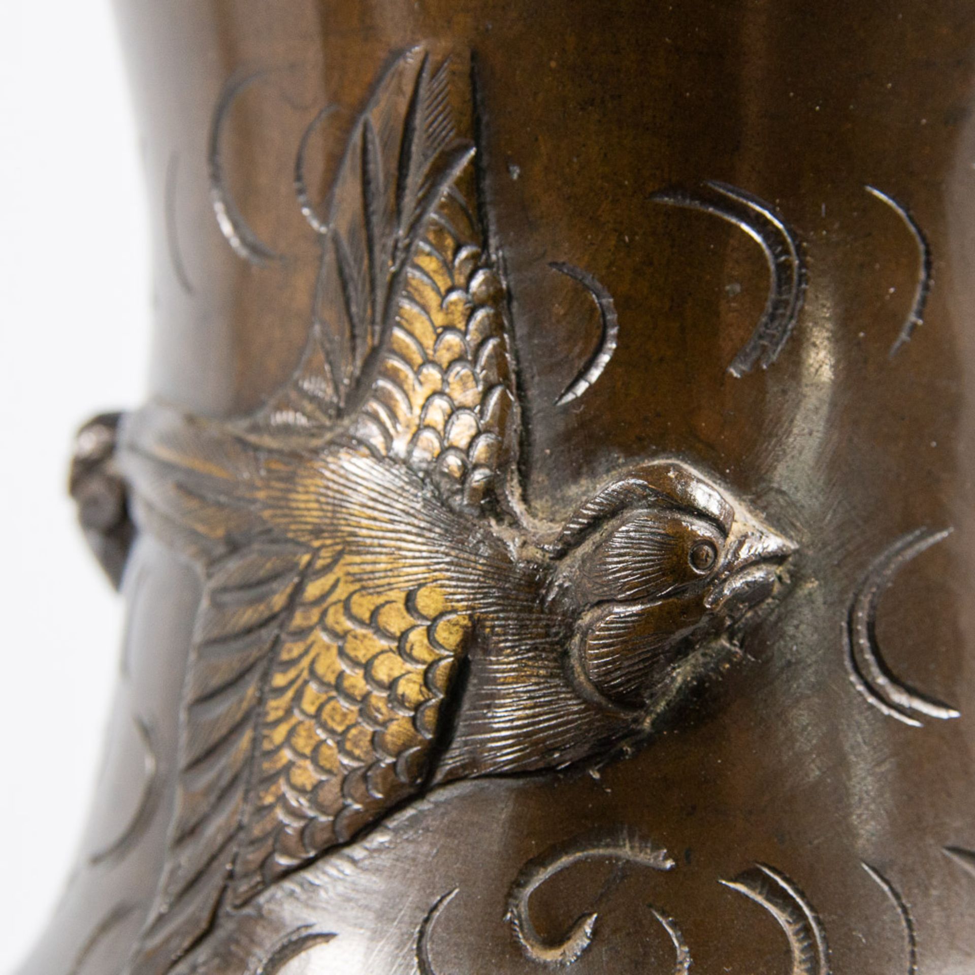 Pair of Japanese, Bronze display vases. - Bild 6 aus 16