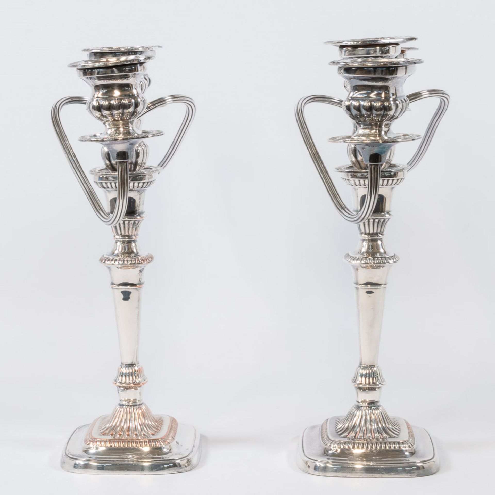Pair of silver-plated candelabra - Bild 13 aus 31