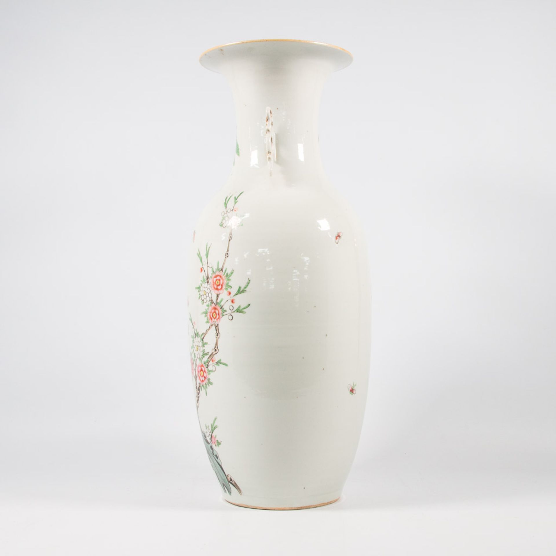 A Chinese Vase, Decor with Birds and Flowers - Image 2 of 16