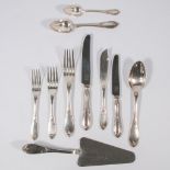 A cutlery set, Wiskemann Brussels, 94-pieces, silver-plated, Louis XV style.