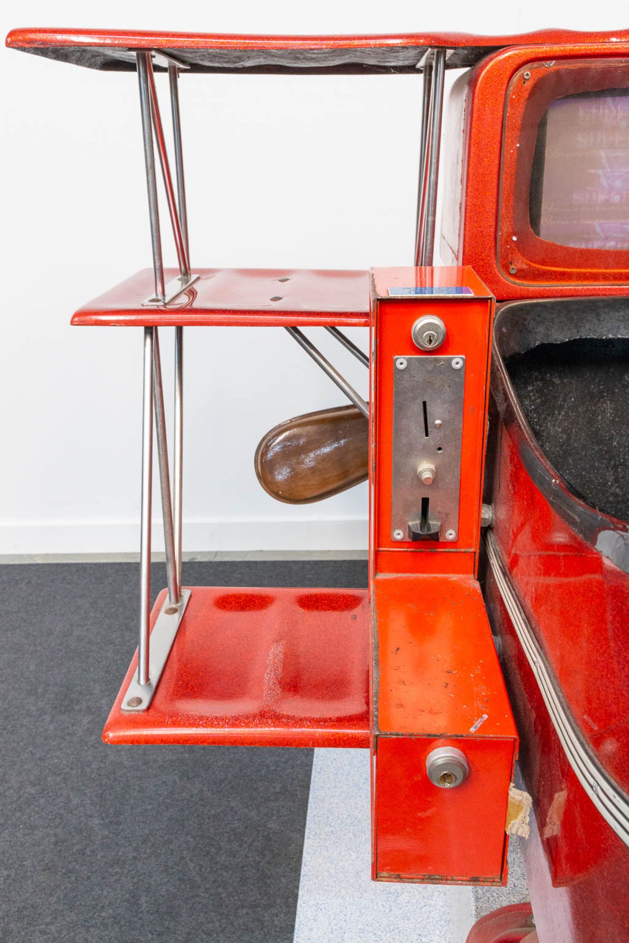 A vintage coin-operated ride, in the shape of a triplane 'Red Baron' airplane with propellor and vid - Image 20 of 26