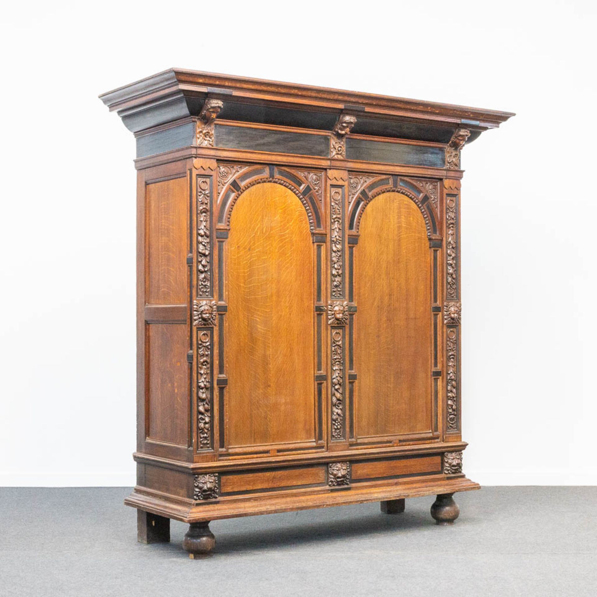 A portal cabinet, made un Utrecht, and made of oak combined with ebony, 19th century. - Bild 10 aus 22