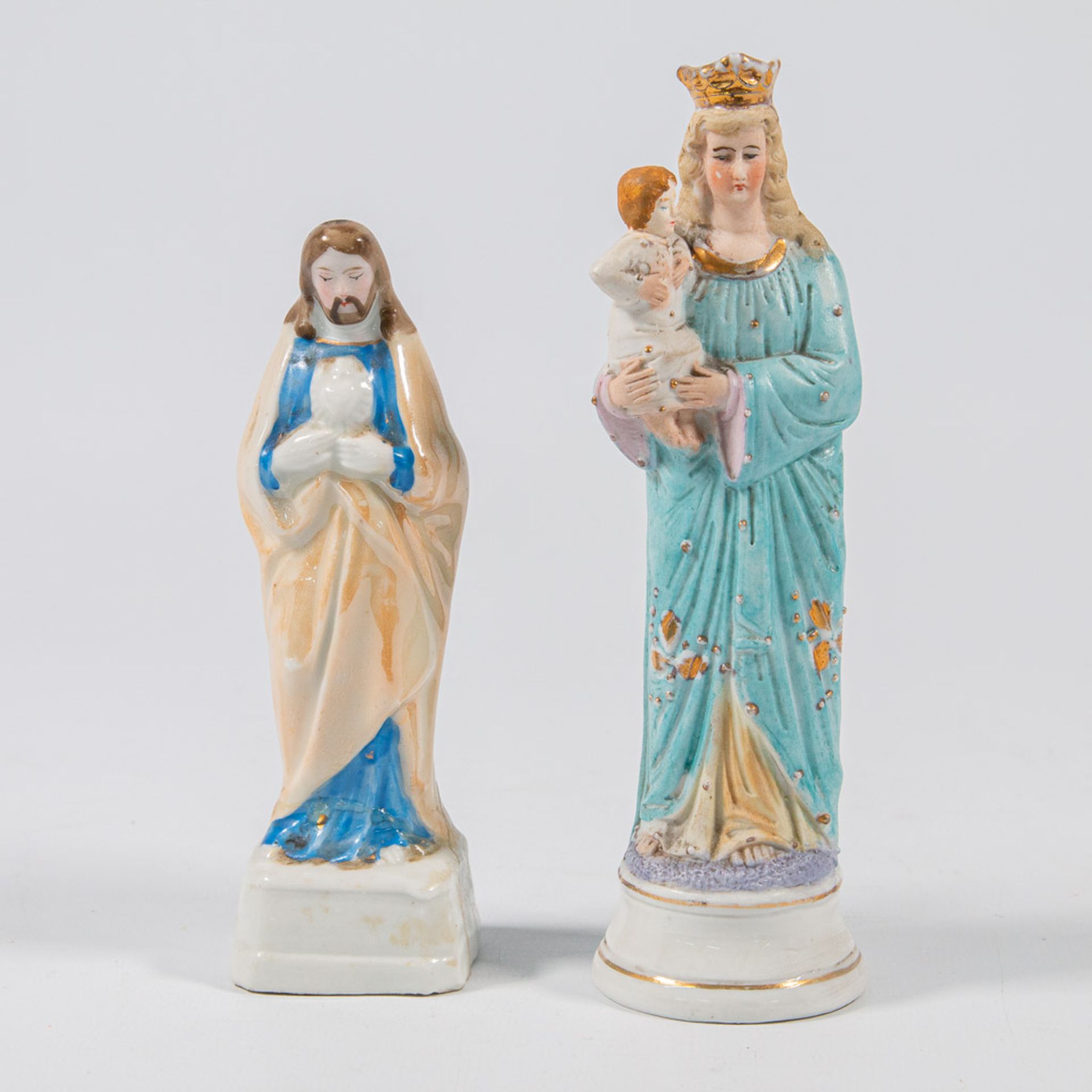 A collection of 11 bisque porcelain holy statues, Mary, Joseph, and Madonna. - Image 25 of 49