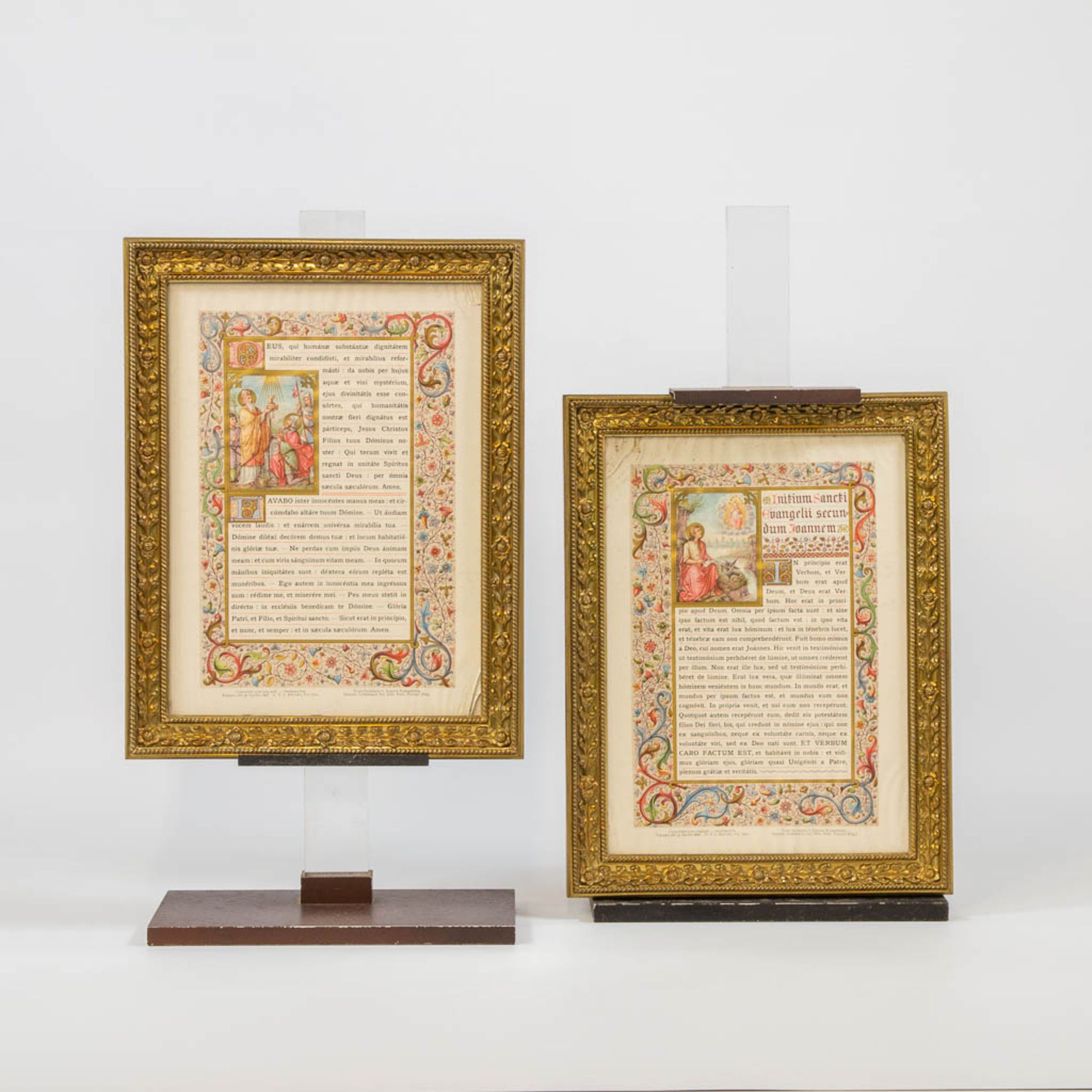 A pair of bronze picture frames