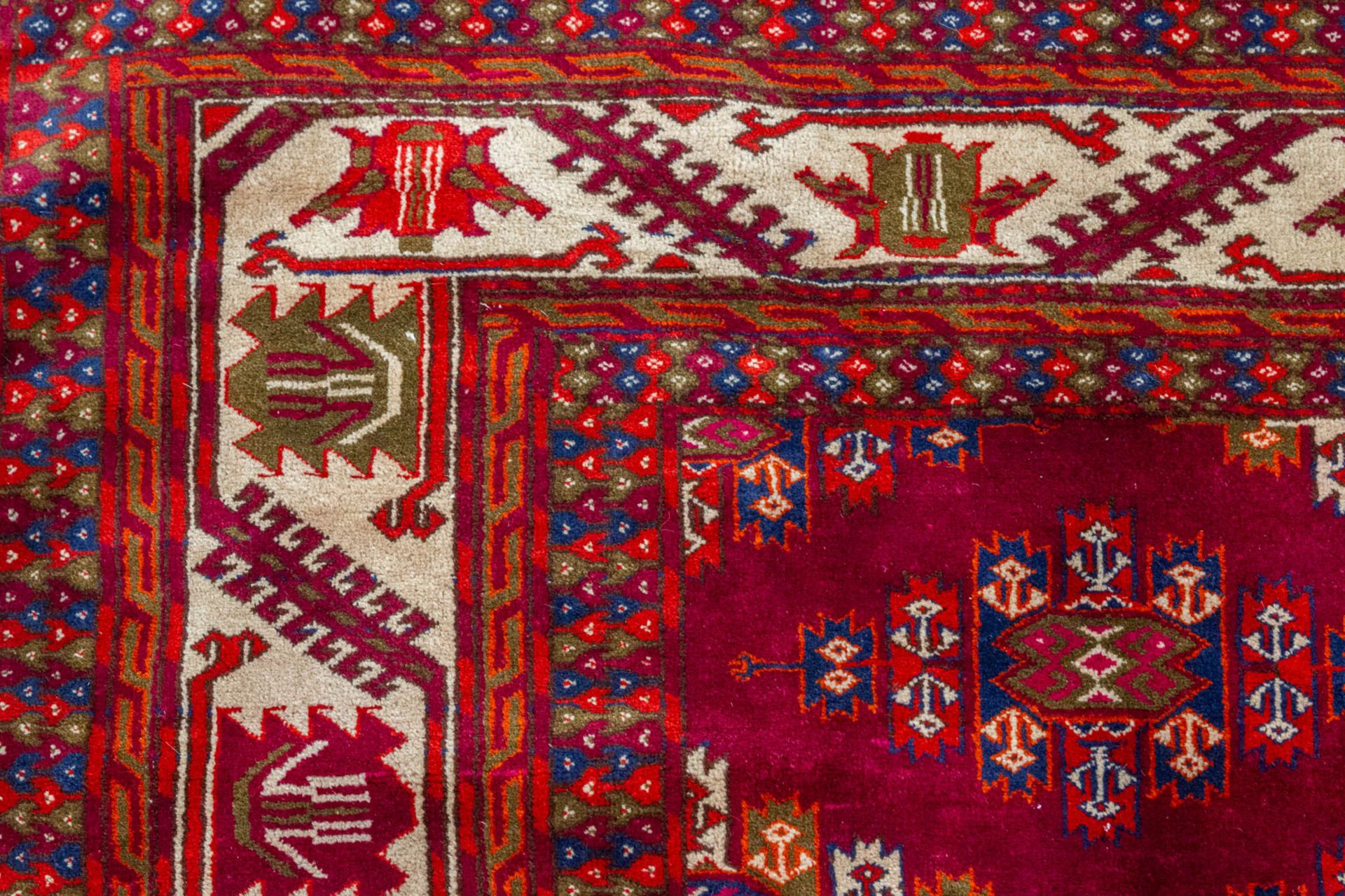 An Oriental, hand-made carpet, Yamoud. 331 x 213 - Image 10 of 12