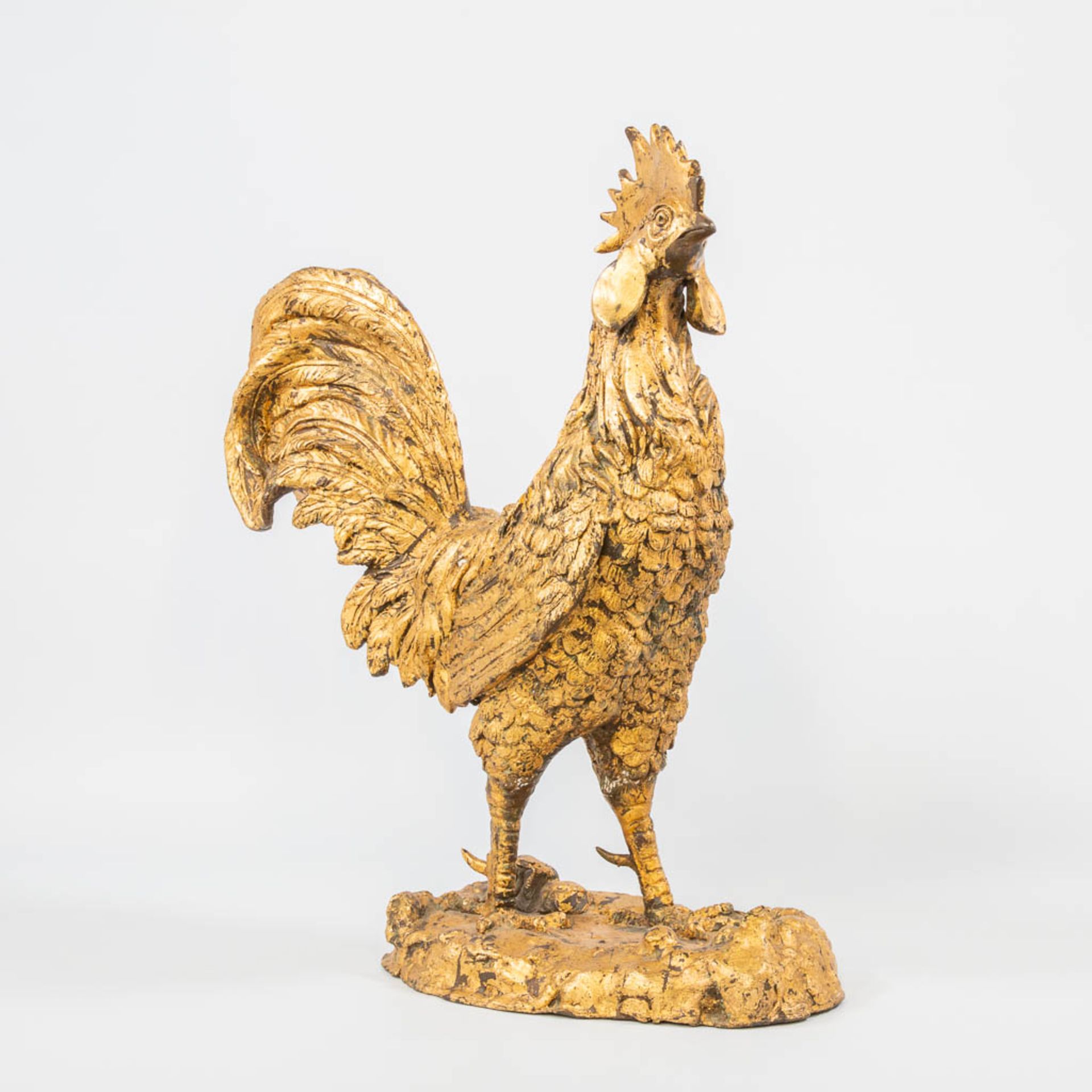 A gold plated bronze statue of a rooster. - Bild 6 aus 17