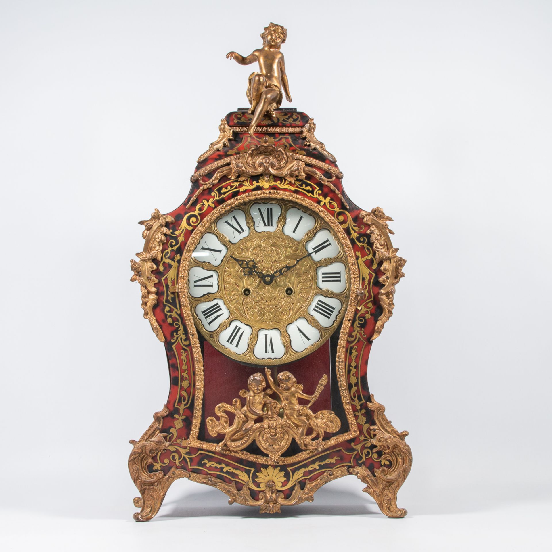 A Large cartel clock, finished with boulle and bronze. Germany during the second half of the 20th ce - Image 10 of 22