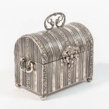 A silver jewelry box, in the shape of a chest. Paris, made between 1768-1774. Late 18th century