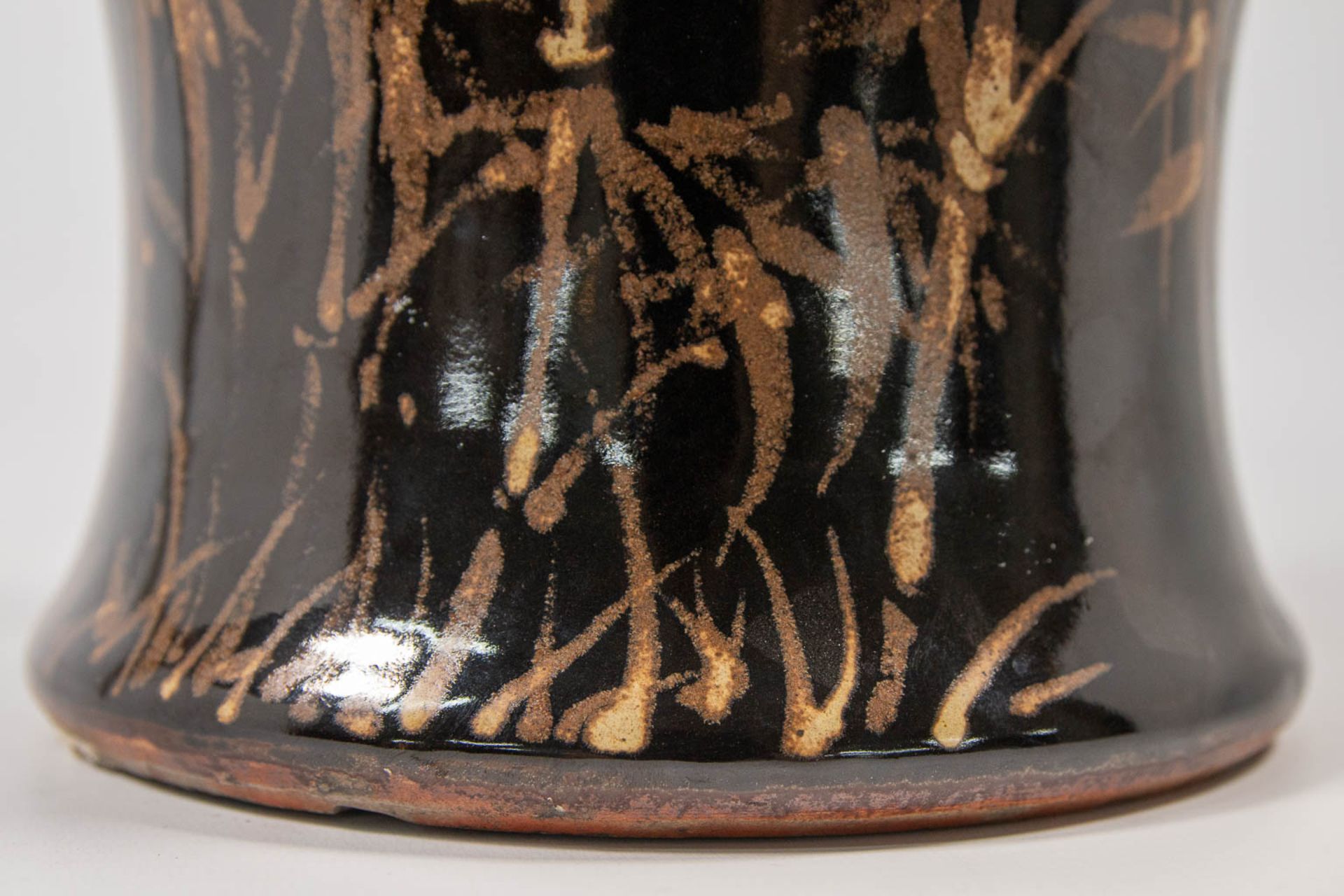 An Asian Vase with black and gold bamboo decor - Image 13 of 14