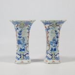 A pair of display vases, Delfts porcelain
