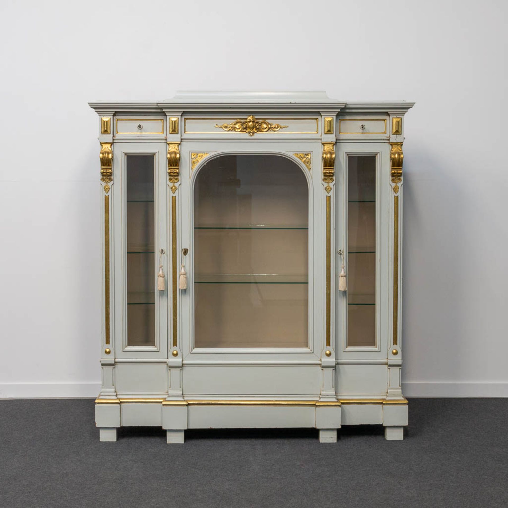 A library in Louis XVI style, made of sculptured oak. The first half of 20th century.