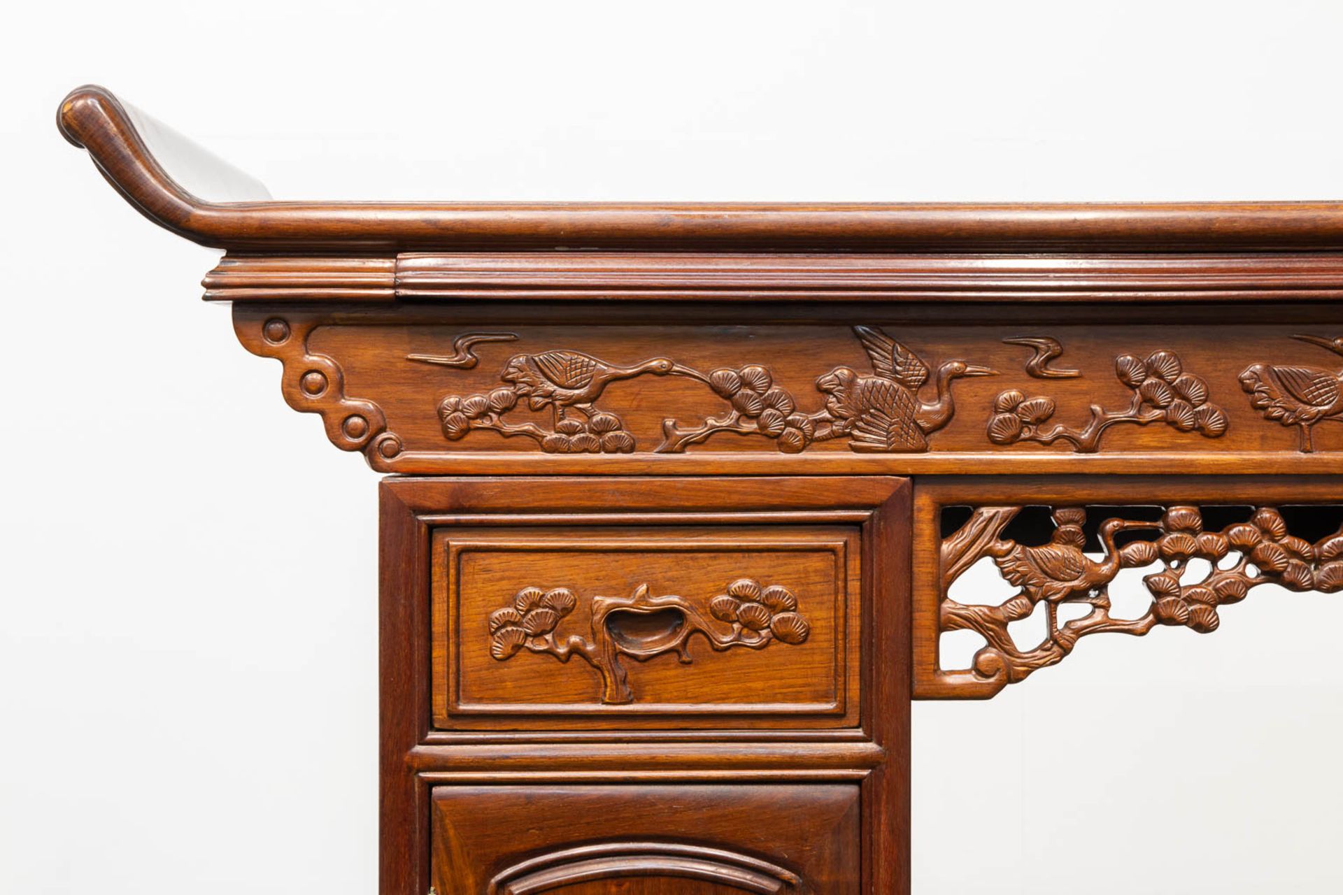 A Chinese hardwood Scroll Desk - Image 17 of 23