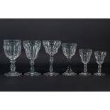 A collection of 26 crystal glasses.