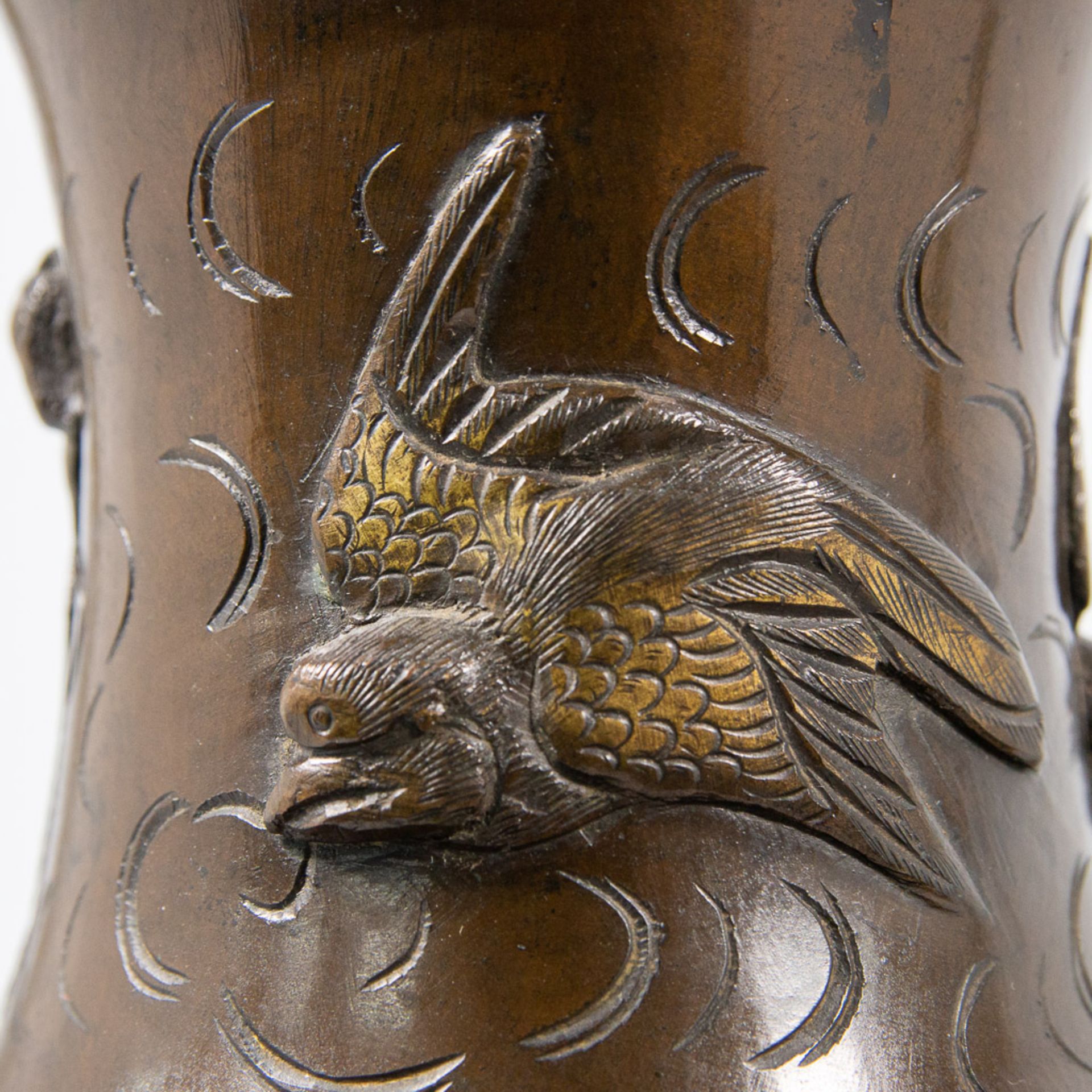 Pair of Japanese, Bronze display vases. - Bild 12 aus 16