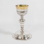 An exceptional Chalice of solid silver, made in Ypres by Johannes Baelde in 1725.