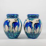 Charles CATTEAU (1880-1966) a pair of 'Boch Keramis' vases, decor 943.