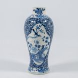 A Chinese vase, blue and white, marked Kangxi.