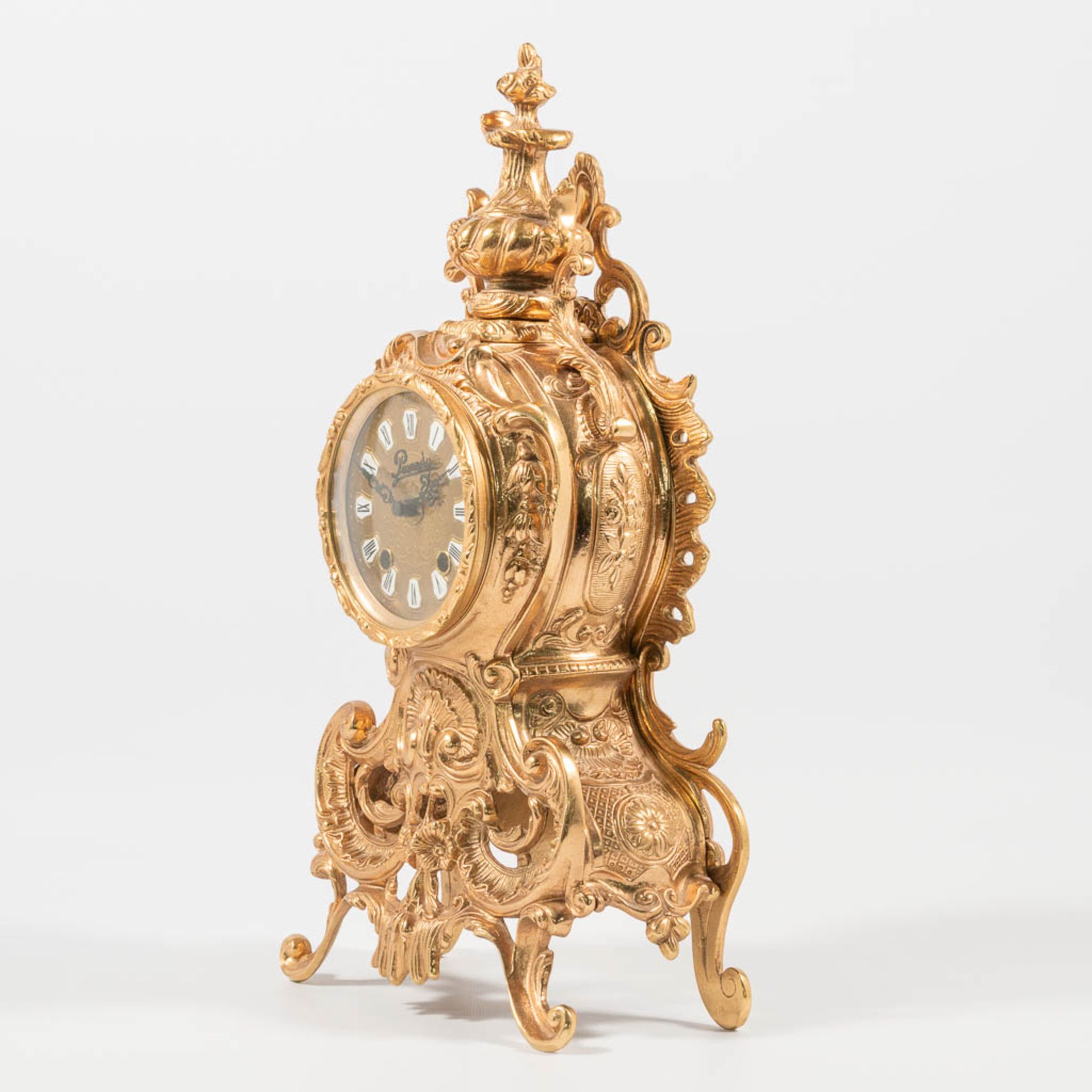 A vintage bronze clock 'Pevanda' with mechanical movement, made around 1970. - Image 6 of 19