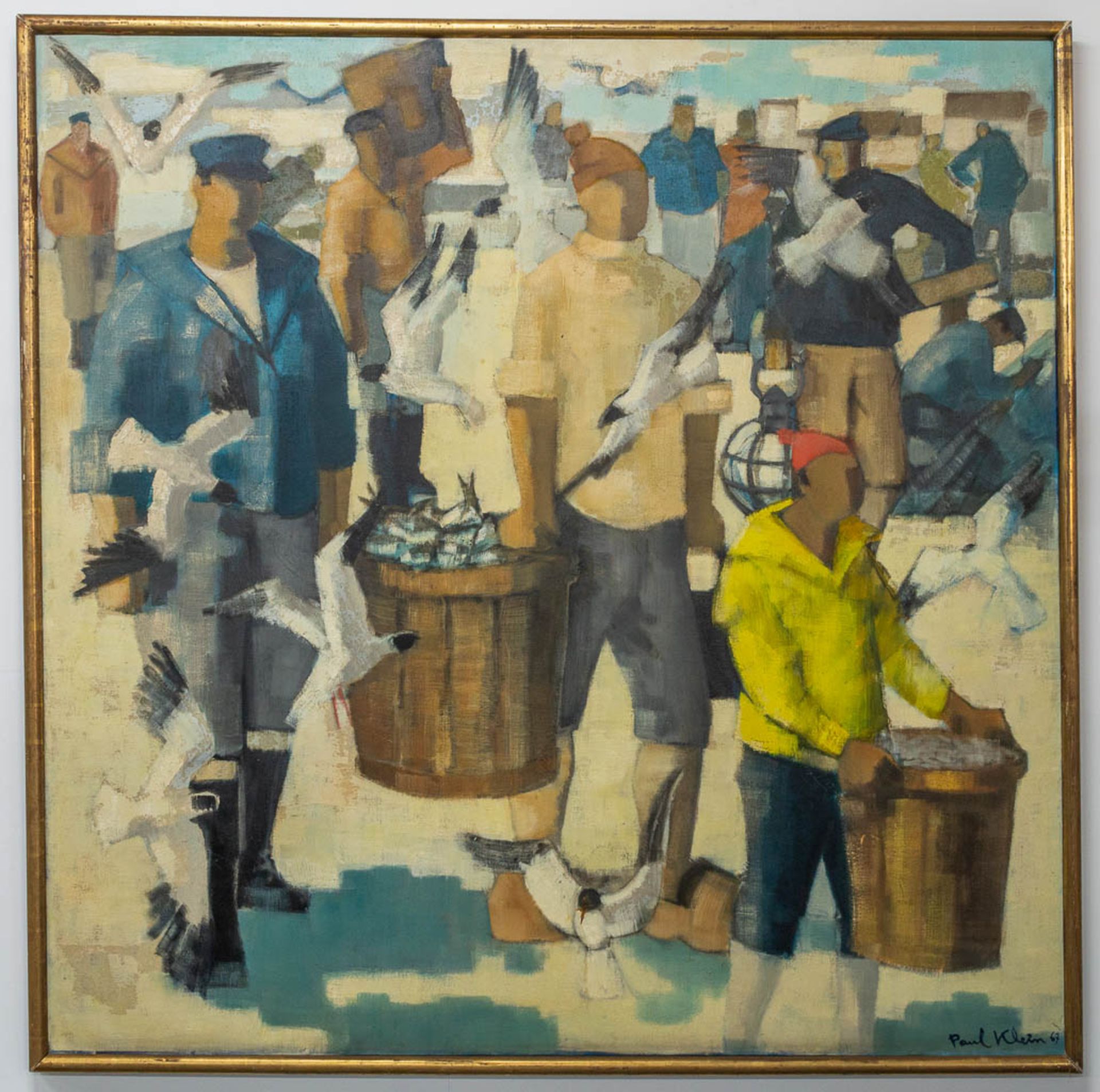 Paul KLEIN (1909-1994) The fishermen on the beach, oil on canvas, 1967