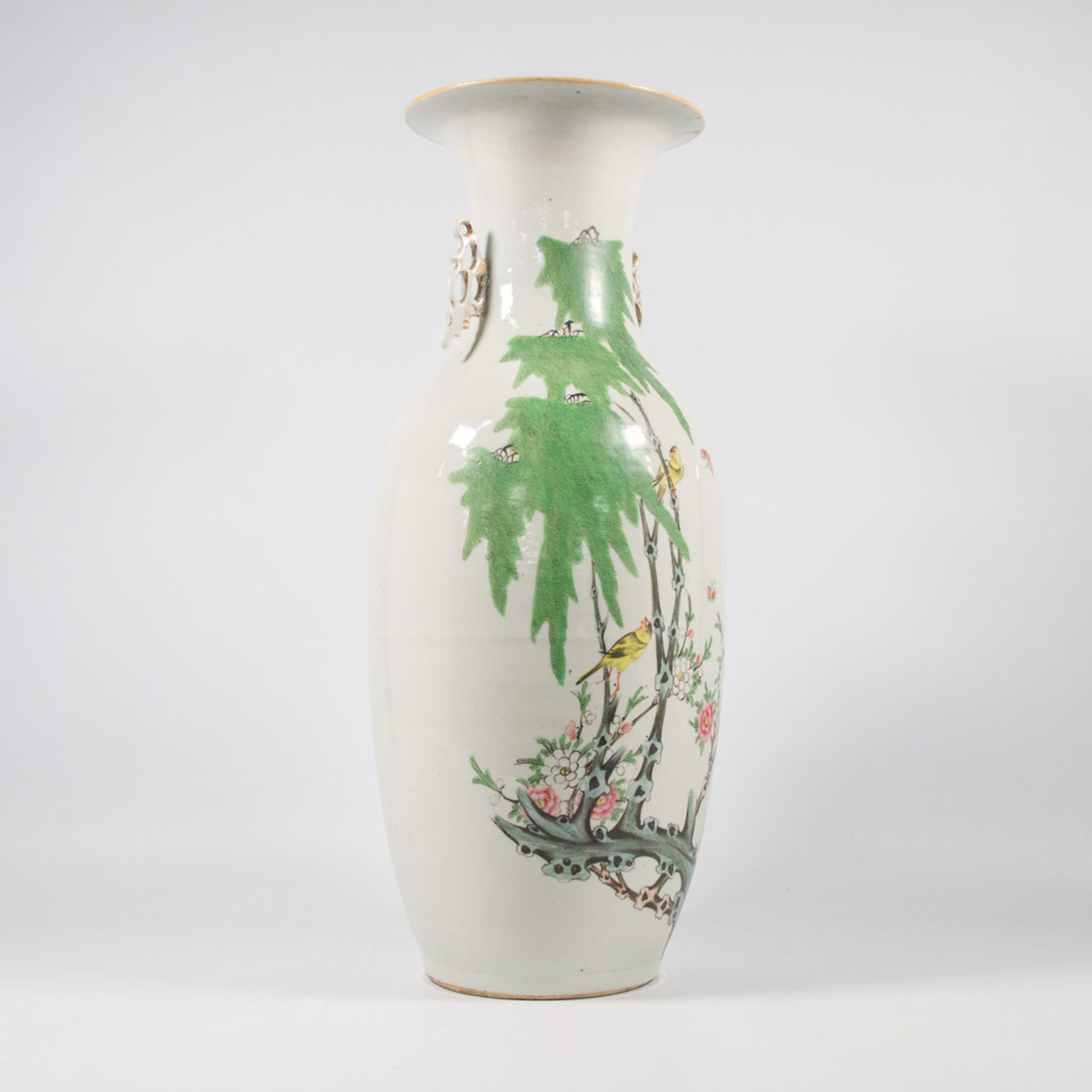 A Chinese Vase, Decor with Birds and Flowers - Image 6 of 16