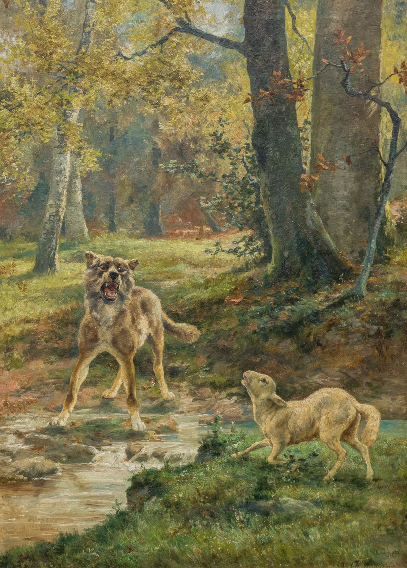 Charles BOLAND (1850-?) Wolf and the sheep