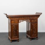 A Chinese hardwood Scroll Desk