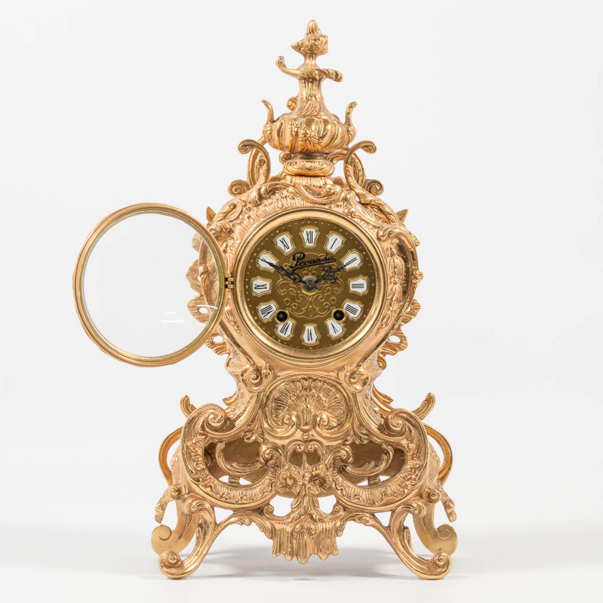 A vintage bronze clock 'Pevanda' with mechanical movement, made around 1970. - Image 14 of 19