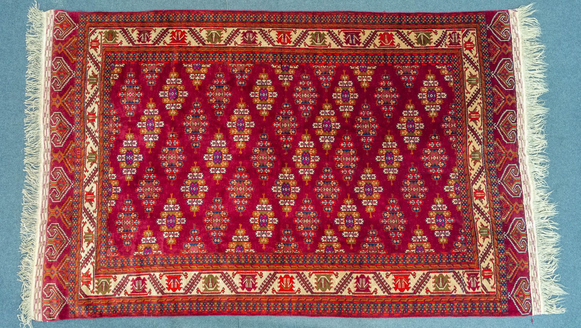 An Oriental, hand-made carpet, Yamoud. 331 x 213 - Image 12 of 12